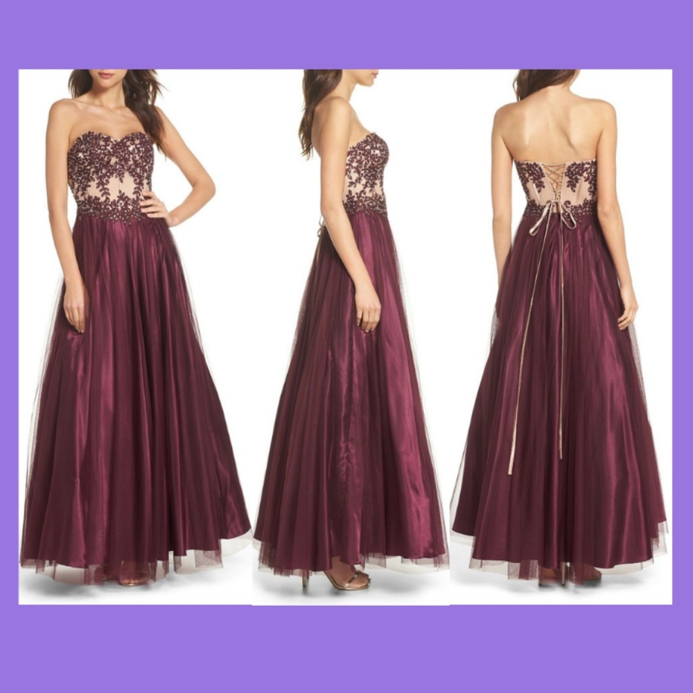 NWT Blondie Nites Strapless Applique Ballgown‎ [ SZ 5 ] - Picture 6 of 6